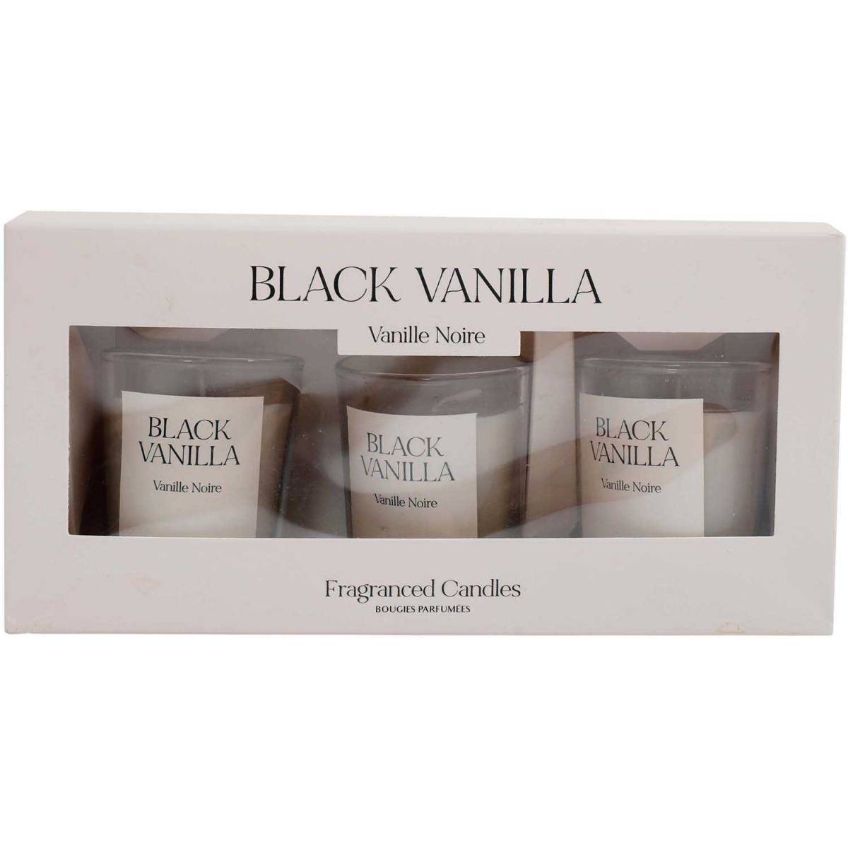 Sil - Coffret de 3 bougies avec pots en verre Fragrance Senteur vanille