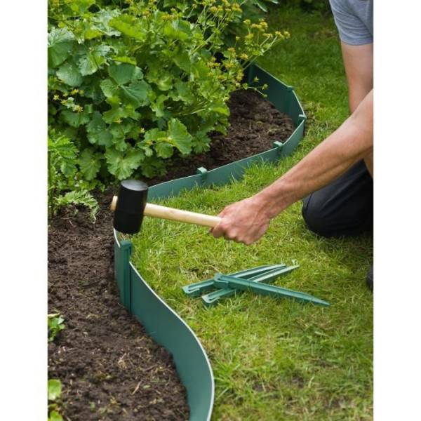 Ancres pour bordure en polyéthylene recyclé - NATURE - H26,7 x 1,9 x 1,8 cm - Vert - Image 2