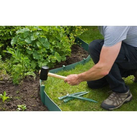 Ancres pour bordure en polyéthylene recyclé - NATURE - H26,7 x 1,9 x 1,8 cm - Vert - Image 3