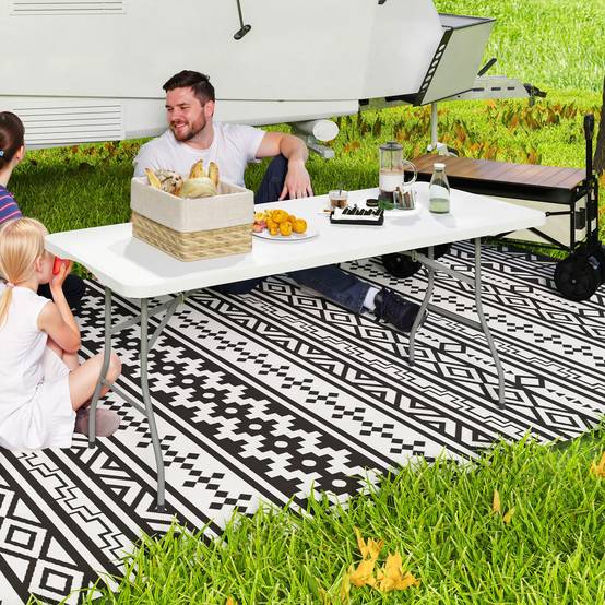 Table pliante HDPE blanc 180 x 74 x 74 cm - PANGIVO - Image 3