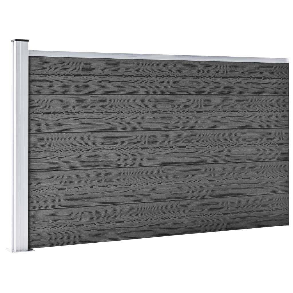 Panneau de clôture WPC noir 699 x 105 cm - PANGIVO - Image 4