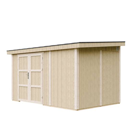 Timbela - Abri de Jardin Qualité Premium 8,68 m² - H231x248x412 cm sans plancher e paroi latérale - Timbela M939B-REDWOOD RED - Image 3
