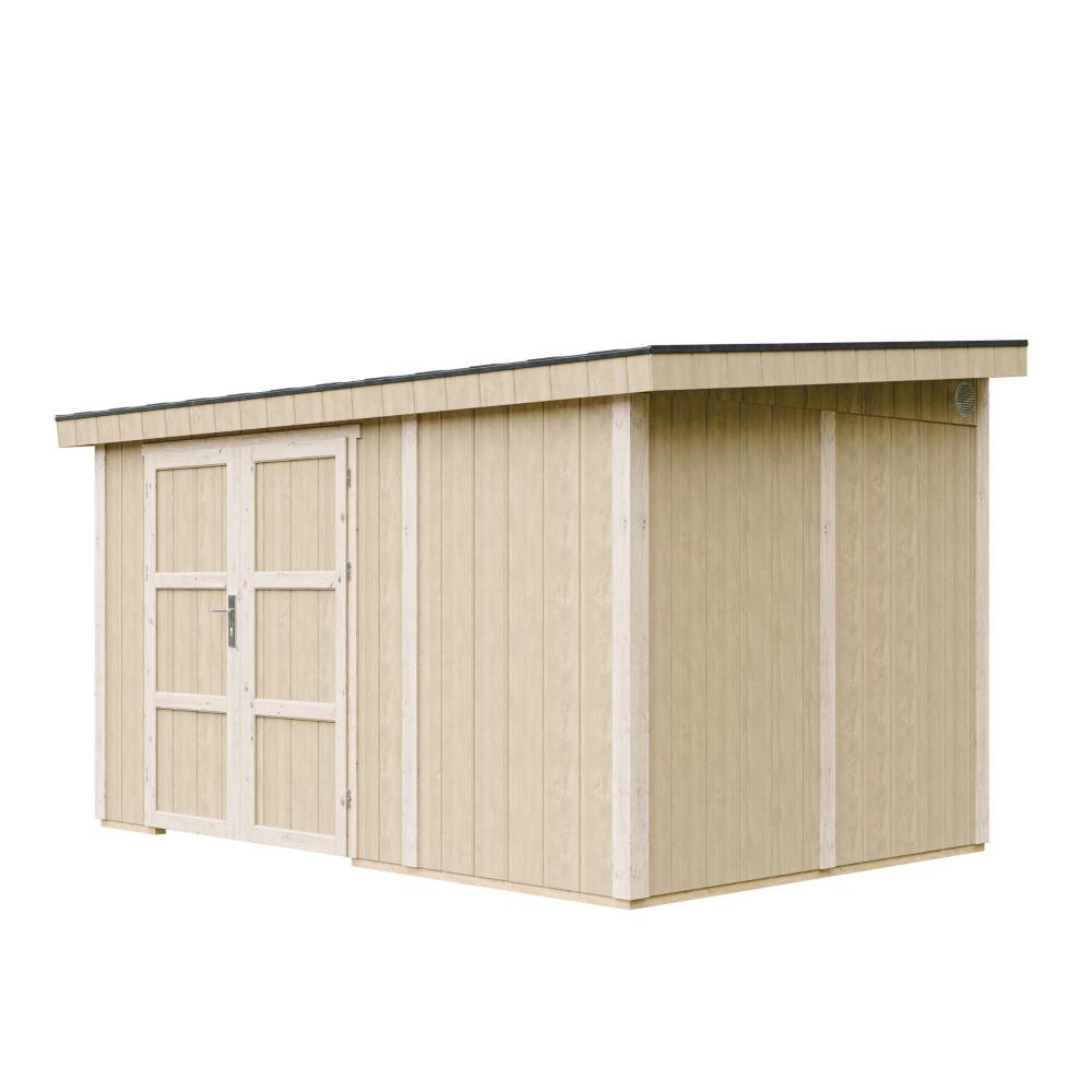 Timbela - Abri de Jardin Qualité Premium 8,68 m² - H231x248x412 cm sans plancher e paroi latérale - Timbela M939B-REDWOOD RED - Image 3