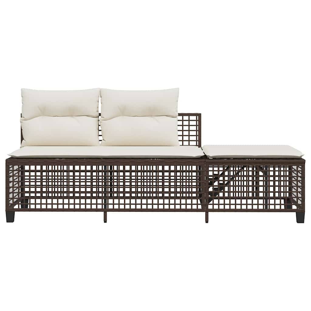 Salon de jardin d'angle et coussins 3 pcs | Mobilier d'extérieur marron résine tressée Maison Chic - Image 7