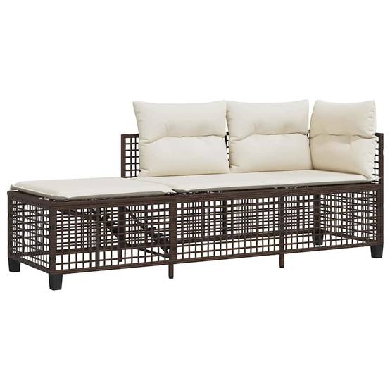 Salon de jardin d'angle et coussins 3 pcs | Mobilier d'extérieur marron résine tressée Maison Chic - Image 4