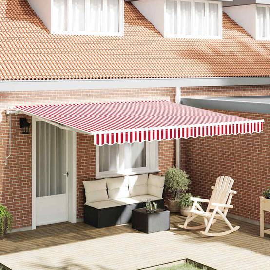 Vidaxl - Auvent rétractable Rouge et Blanc 400 × 350 cm vidaXL 3330753 - Image 1