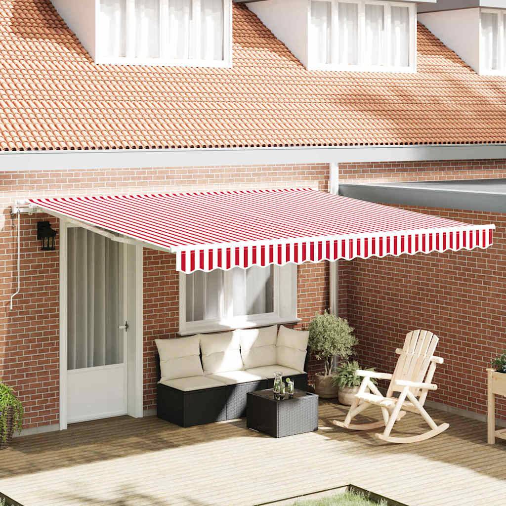 Vidaxl - Auvent rétractable Rouge et Blanc 400 × 350 cm vidaXL 3330753 - Image 1