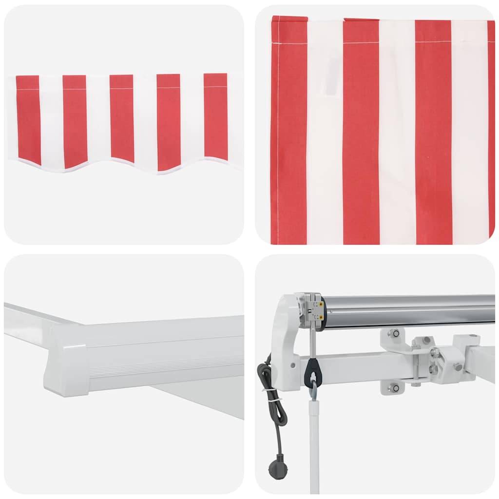 Vidaxl - Auvent rétractable Rouge et Blanc 400 × 350 cm vidaXL 3330753 - Image 9