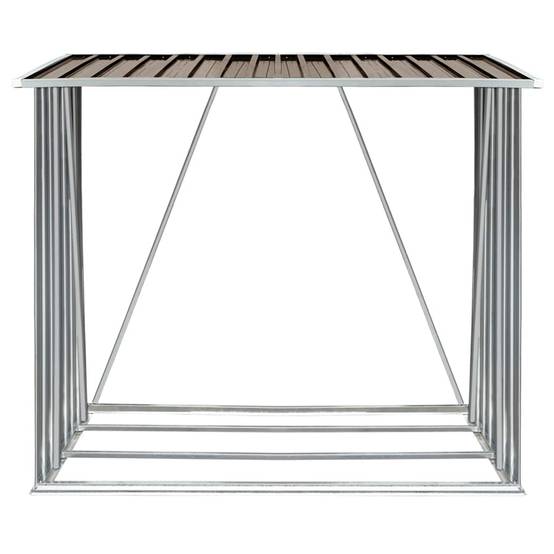 Range-bûches Acier Galvanisé 2m³ Rangement Bois Chauffage 163x83x154 cm Marron - ComfortXL Outdoor Living - Image 5
