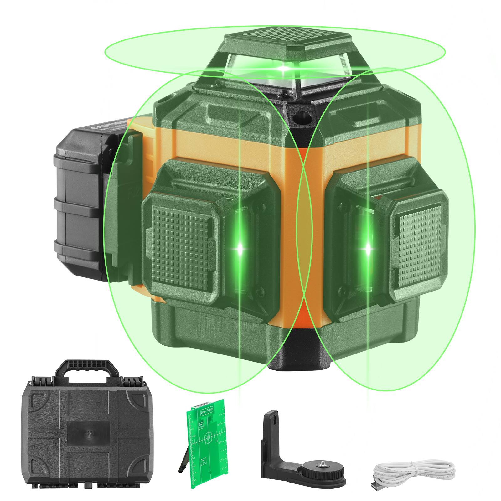 Vevor - VEVOR Niveau laser 30 m, 360° x 3 lignes vertes, autonivelant. Précision 0,28 cm/10 m, 8 h.