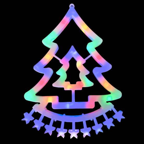 Guirlandes lumineuses de décoration de noël en plein air, lumières colorées, prises européennes, lumières de cascade d'arbre de noël - Image 2