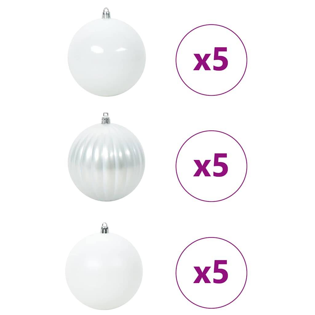 Vidaxl - Ensemble de Boules de Noël XL 15 pc Blanc Plastique vidaXL 42018865 - Image 4