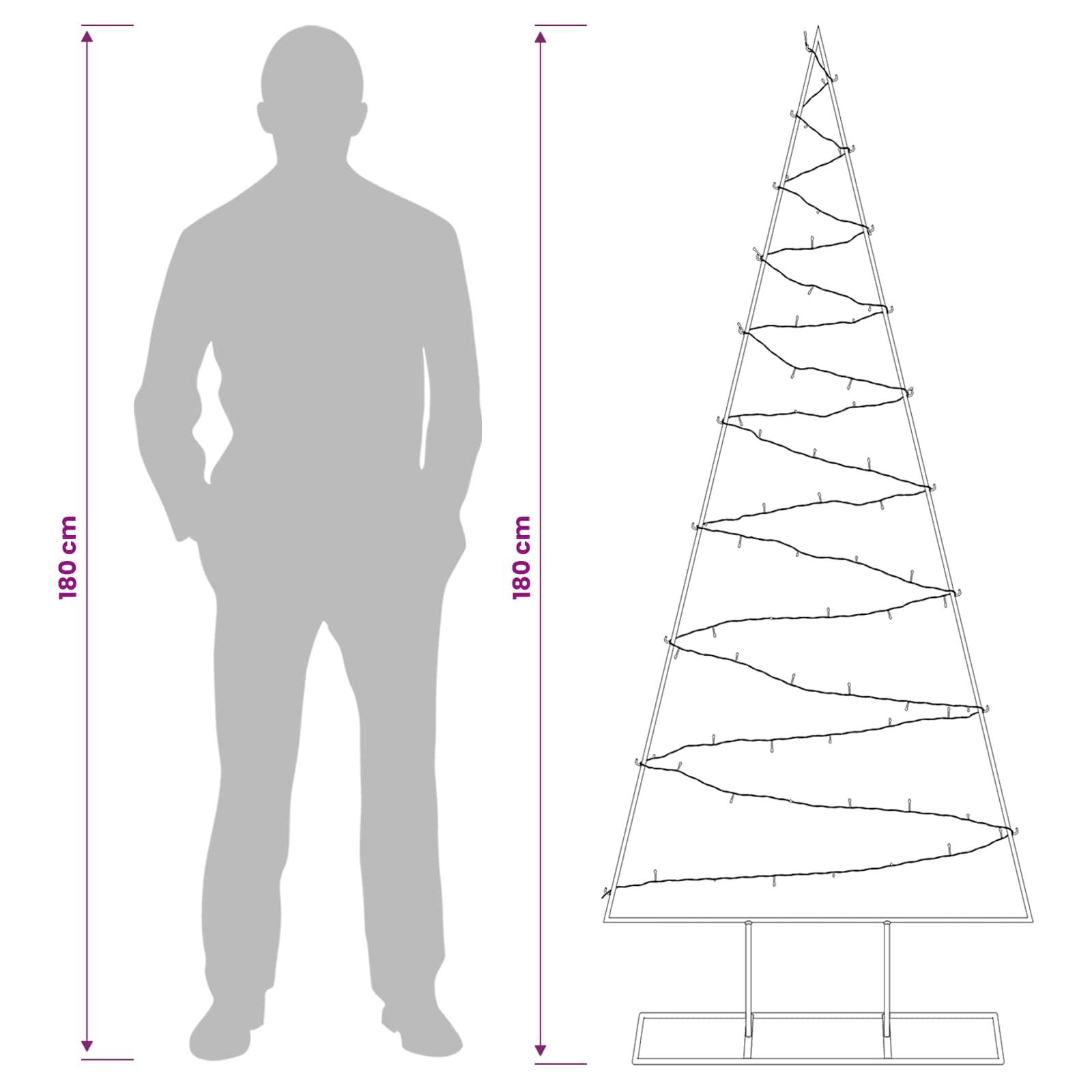 Vidaxl - Sapin de noël en métal avec led KUOPIO 180 cm Blanc chaud Acier vidaXL 42053965 - Image 8