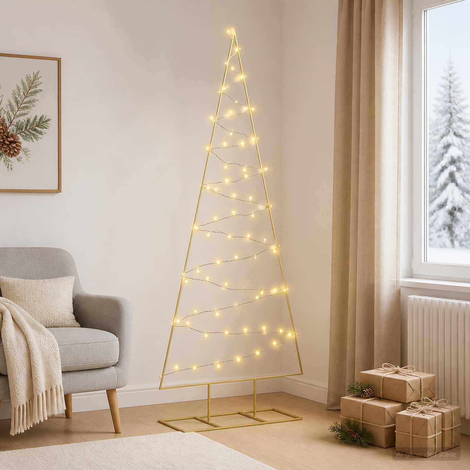 Vidaxl - Sapin de noël en métal avec led KUOPIO 180 cm Blanc chaud Acier vidaXL 42053965 - Image 4