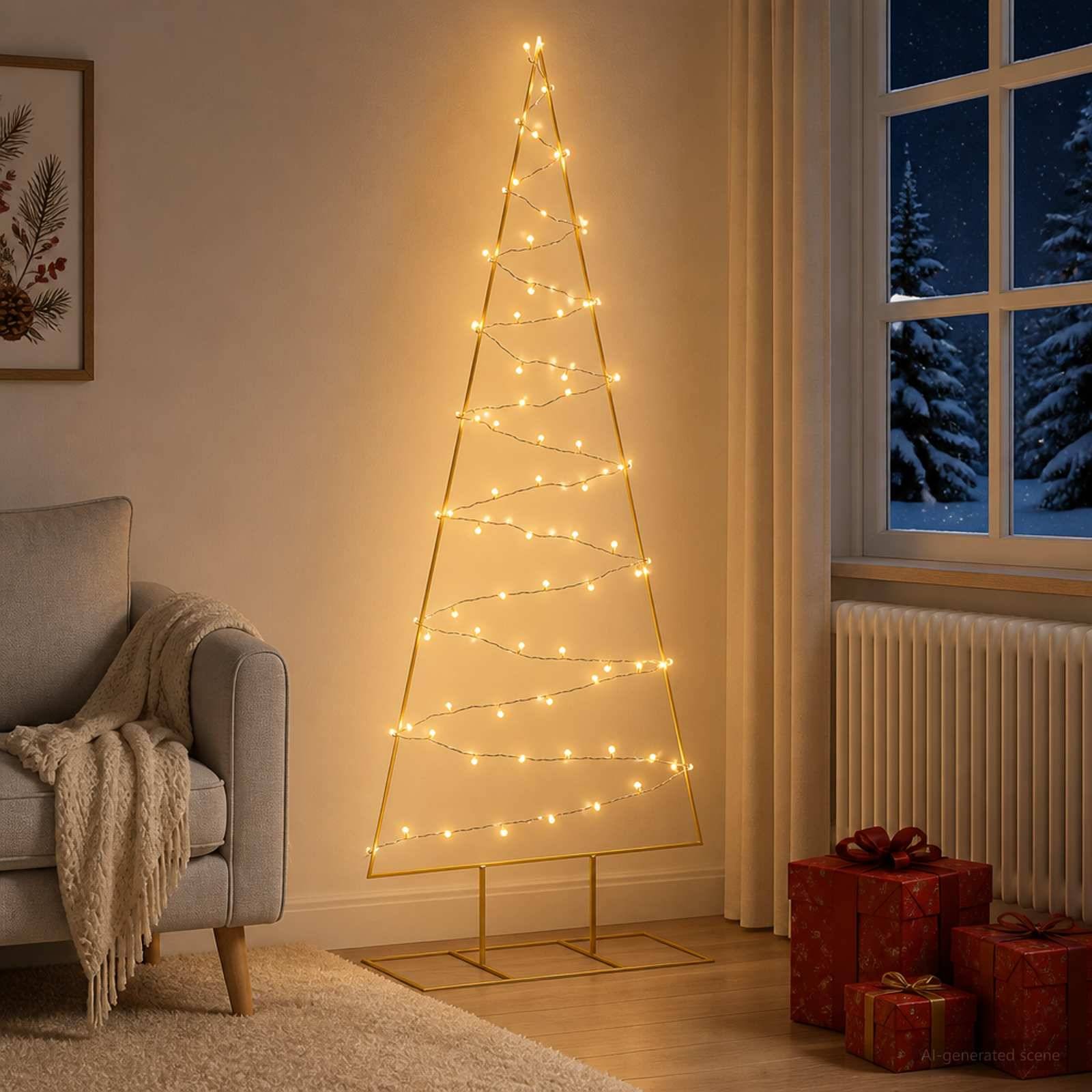 Vidaxl - Sapin de noël en métal avec led KUOPIO 180 cm Blanc chaud Acier vidaXL 42053965 - Image 1