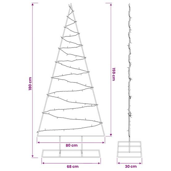 Vidaxl - Sapin de noël en métal avec led KUOPIO 180 cm Blanc chaud Acier vidaXL 42053965 - Image 3