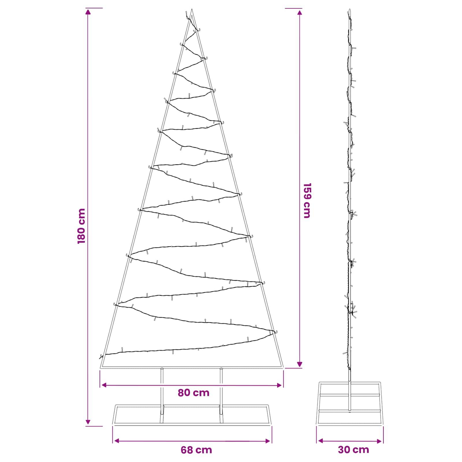 Vidaxl - Sapin de noël en métal avec led KUOPIO 180 cm Blanc chaud Acier vidaXL 42053965 - Image 3
