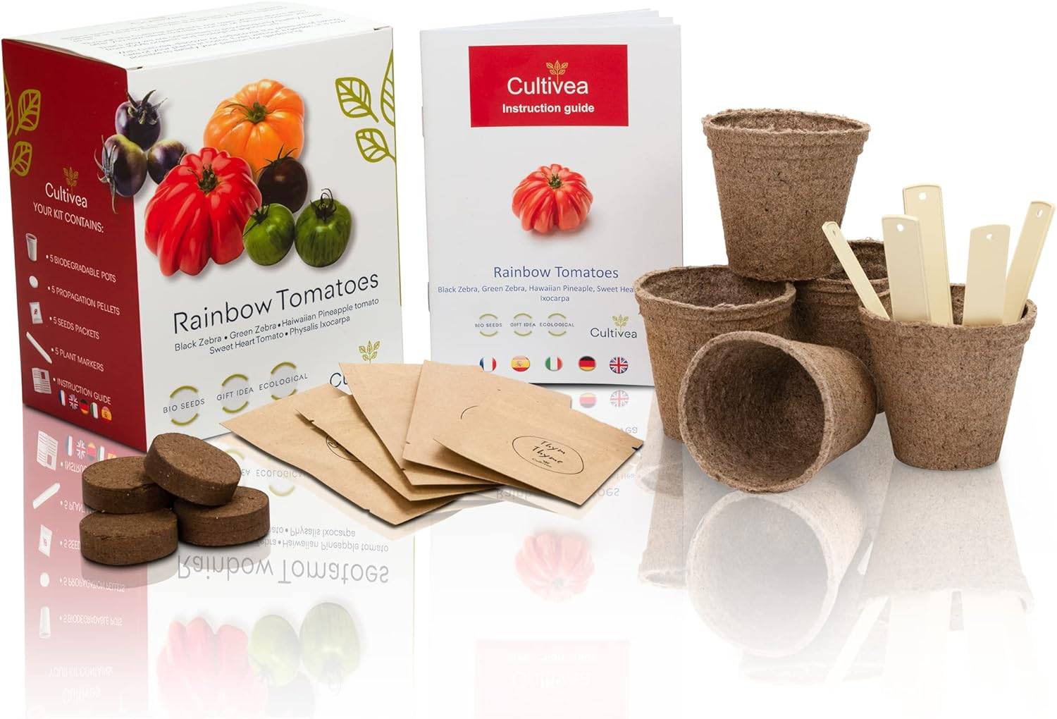 Kit Prêt à Pousser Tomates colorées (Black zebra, Green Zebra, Hawaiian Pineaple) - CULTIVEA® - Image 3