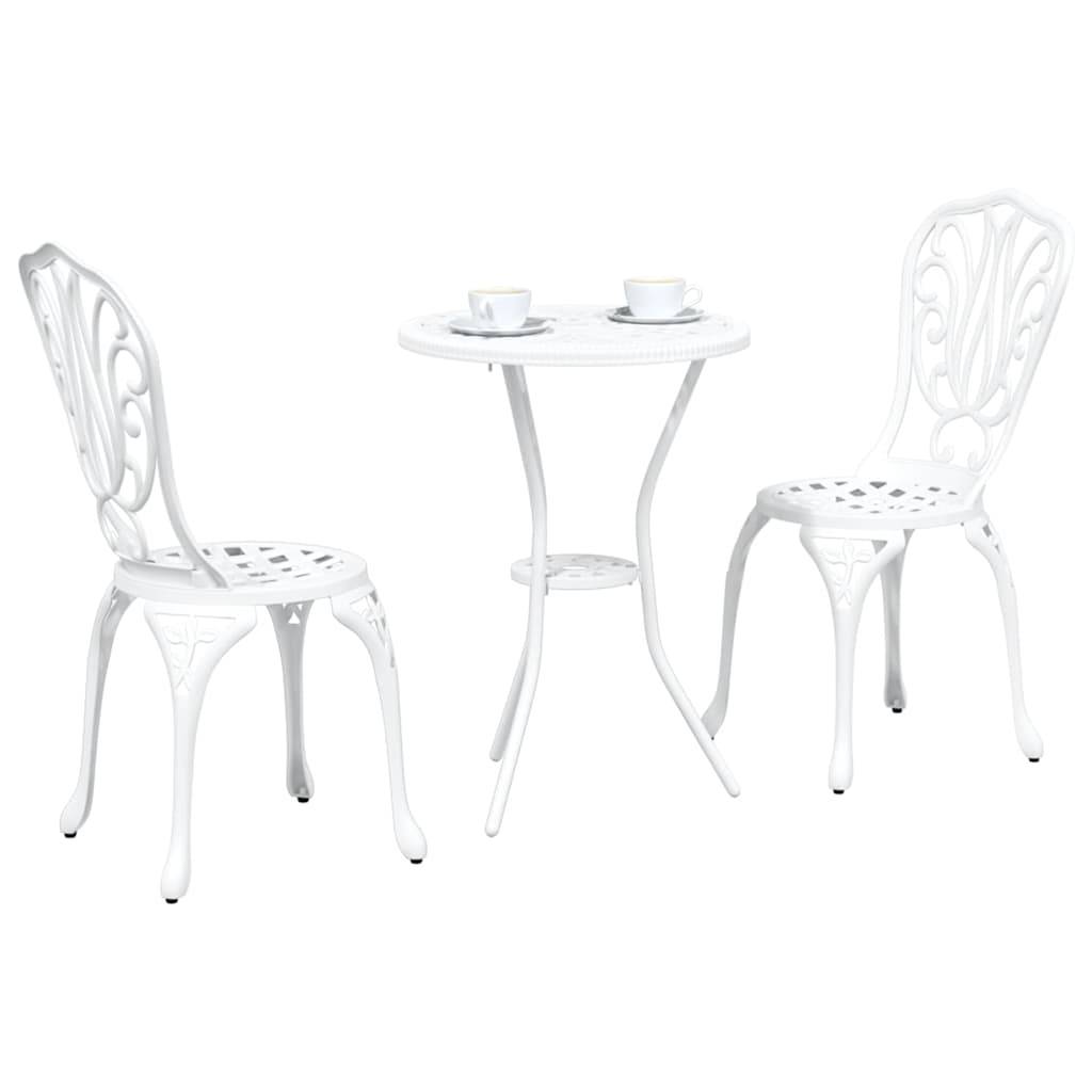 Vidaxl - Ensemble bistro de jardin 3 pcs-Salons de jardin Blanc Aluminium 443081 - Image 3