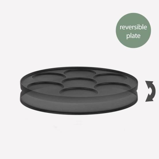 Crepiere Electrique HKoeNIG - KREP56 - Plaque réversible amovible - Surface de cuisson 33 cm - 1500W - Noir/Acier - Image 3