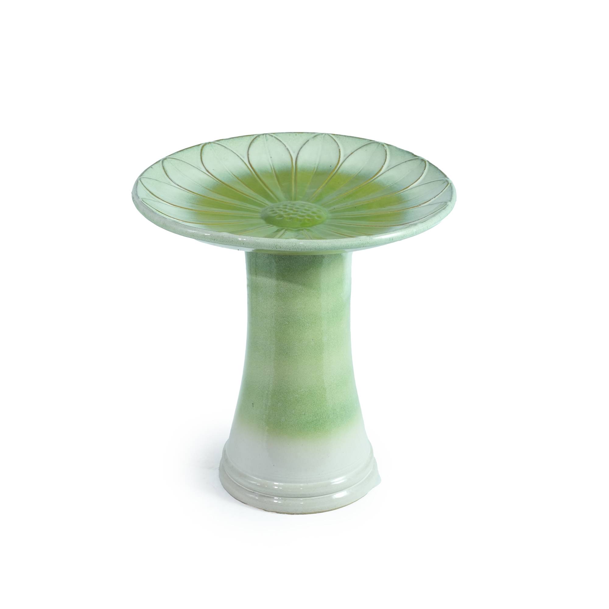 ComfortXL - Bain d’oiseaux céramique vert clair Ø 43 cm H 45 cm jardin terrasse stable antigel - ComfortXL Outdoor Living - Image 2
