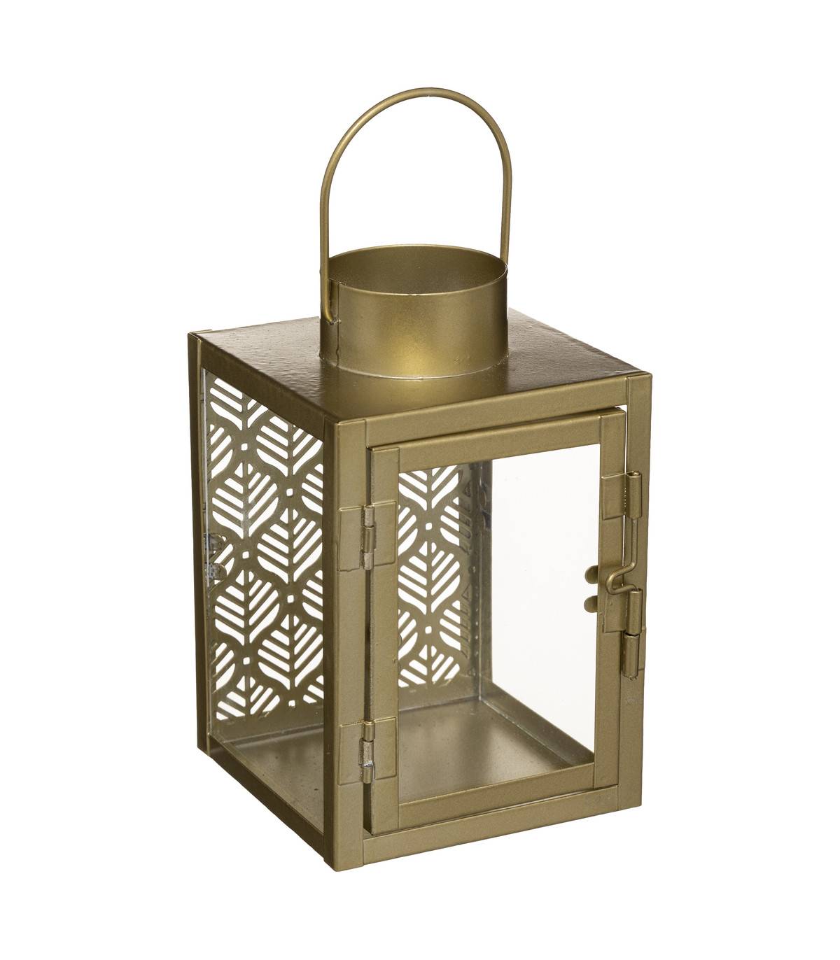 Lanterne en Métal Doré H 16 cm - Image 1