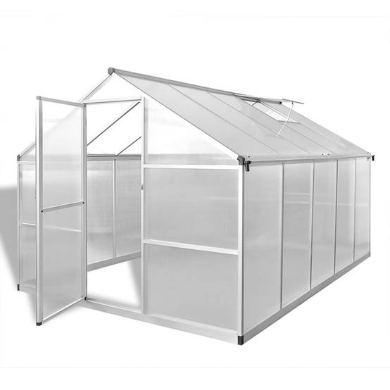 Serre de jardin 7,55 m² en aluminium et polycarbonate double paroi avec embase – ComfortXL Outdoor Living - Image 1
