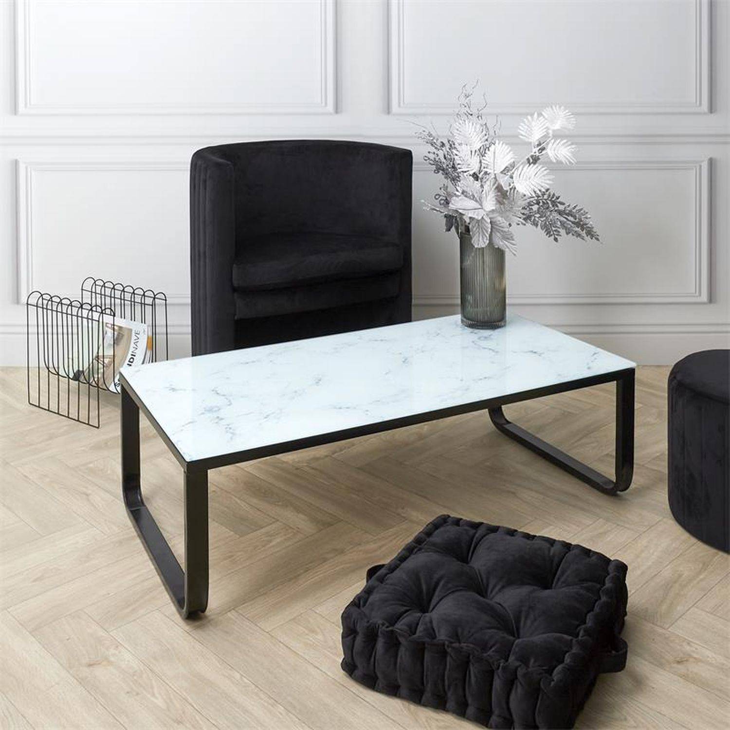 Sans Marque - Table basse en verre effet marbre - Toilinux - Image 2