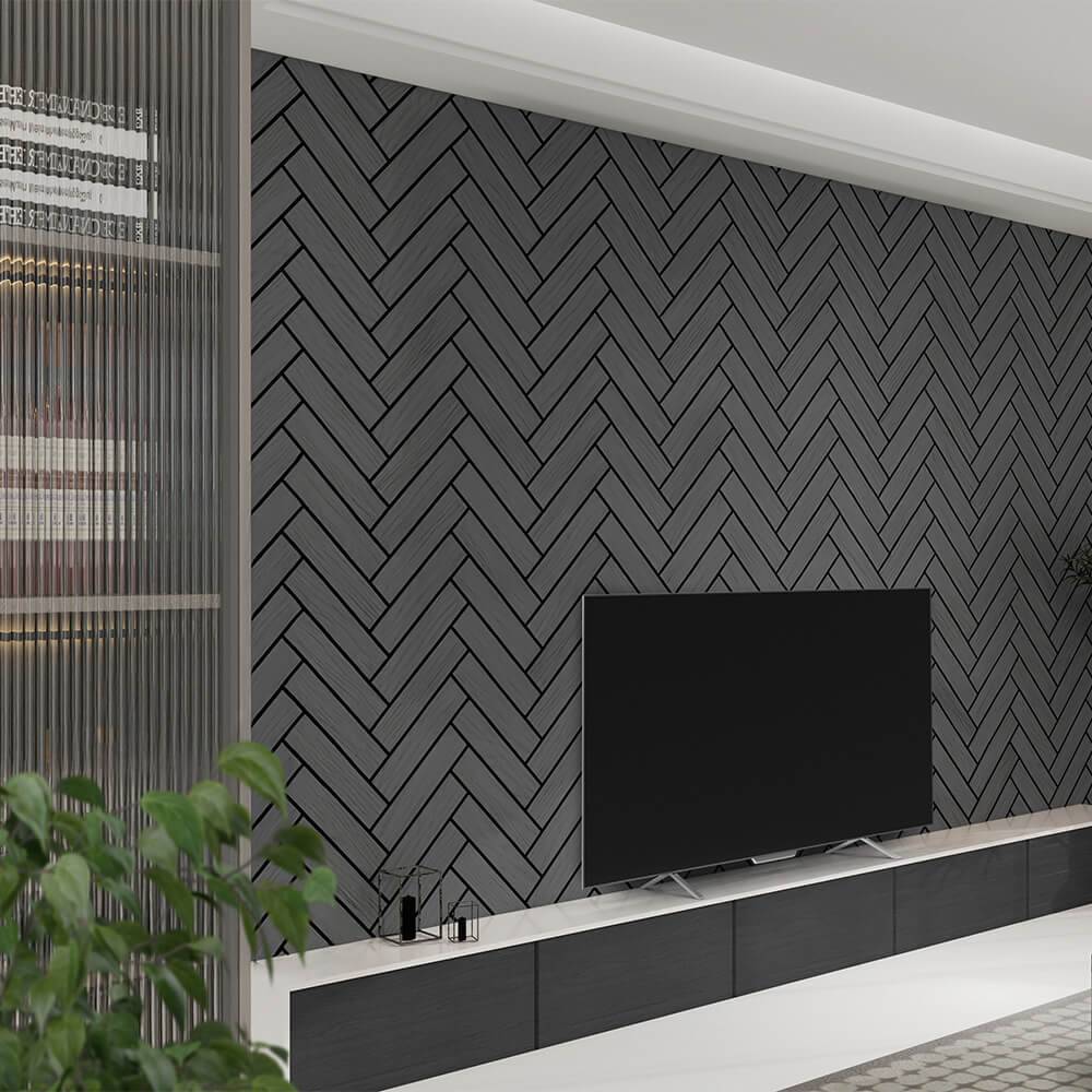 Panneau acoustique HOME DELUXE VEGA - Chêne noir - 80 x 40 cm - Image 1