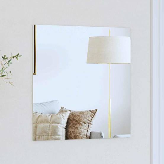 Miroir mural Carré 50 x 50 cm verre trempé Maison Chic - Image 2