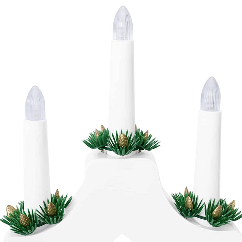 ComfortXL - Pont de Bougies de Noël LED en Pin Massif Chandelier Décoratif Blanc – ComfortXL Outdoor Living - Image 9