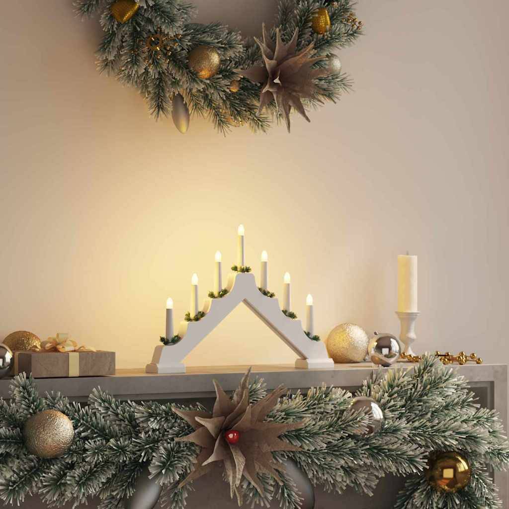 ComfortXL - Pont de Bougies de Noël LED en Pin Massif Chandelier Décoratif Blanc – ComfortXL Outdoor Living - Image 1