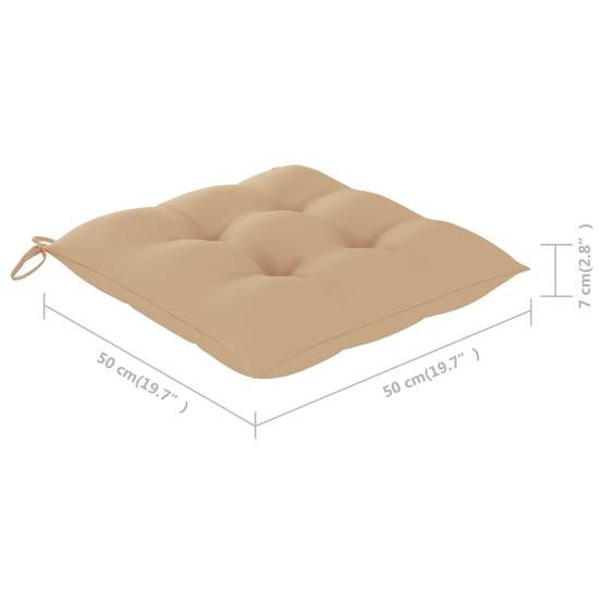 ComfortXL - Chaises de Repas Extérieur Lot de 6 en Teck Massif avec Coussins Épais 7cm pour Table de Jardin Beige – ComfortXL Outdoor Living - Image 6