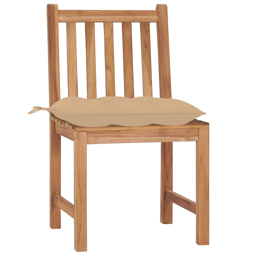 ComfortXL - Chaises de Repas Extérieur Lot de 6 en Teck Massif avec Coussins Épais 7cm pour Table de Jardin Beige – ComfortXL Outdoor Living - Image 3