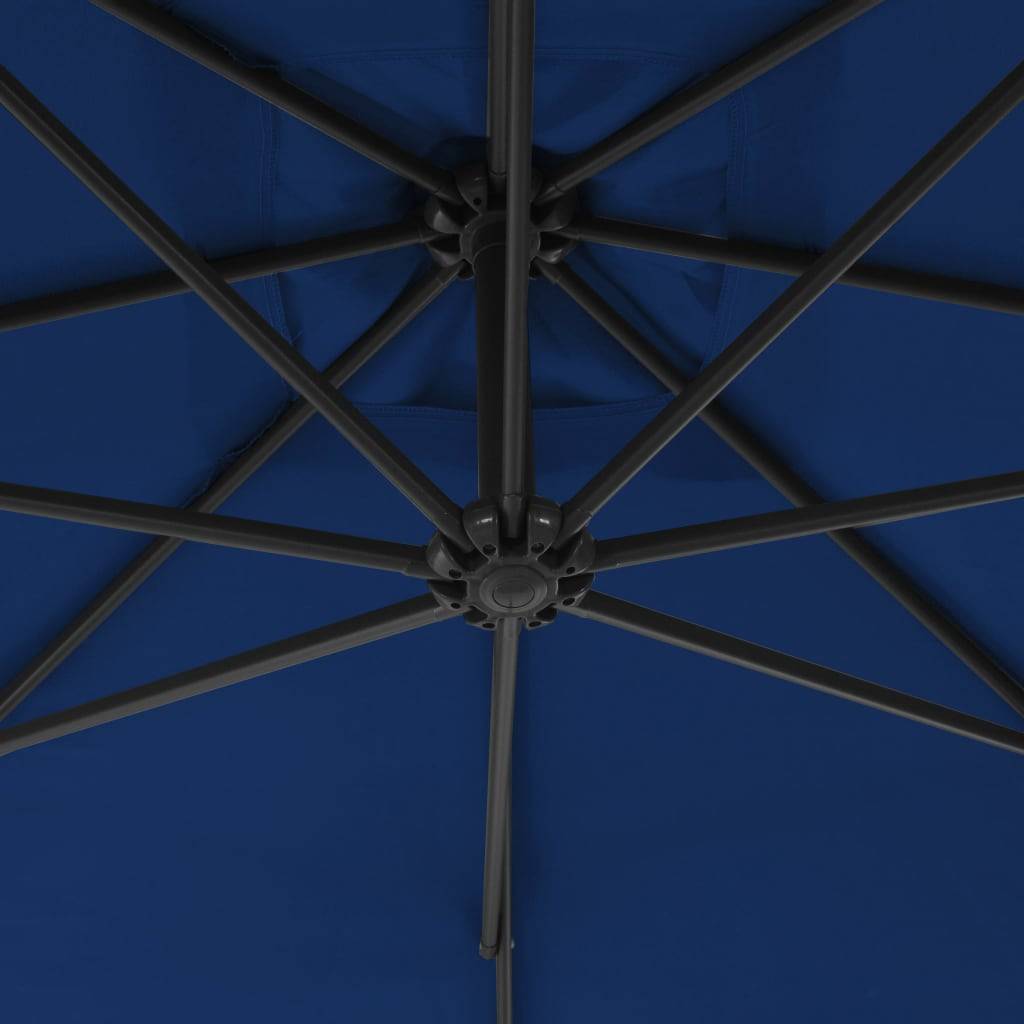 Helloshop26 - Parasol meuble de jardin déporté avec mât en acier 250 x 250 cm azuré - Image 5