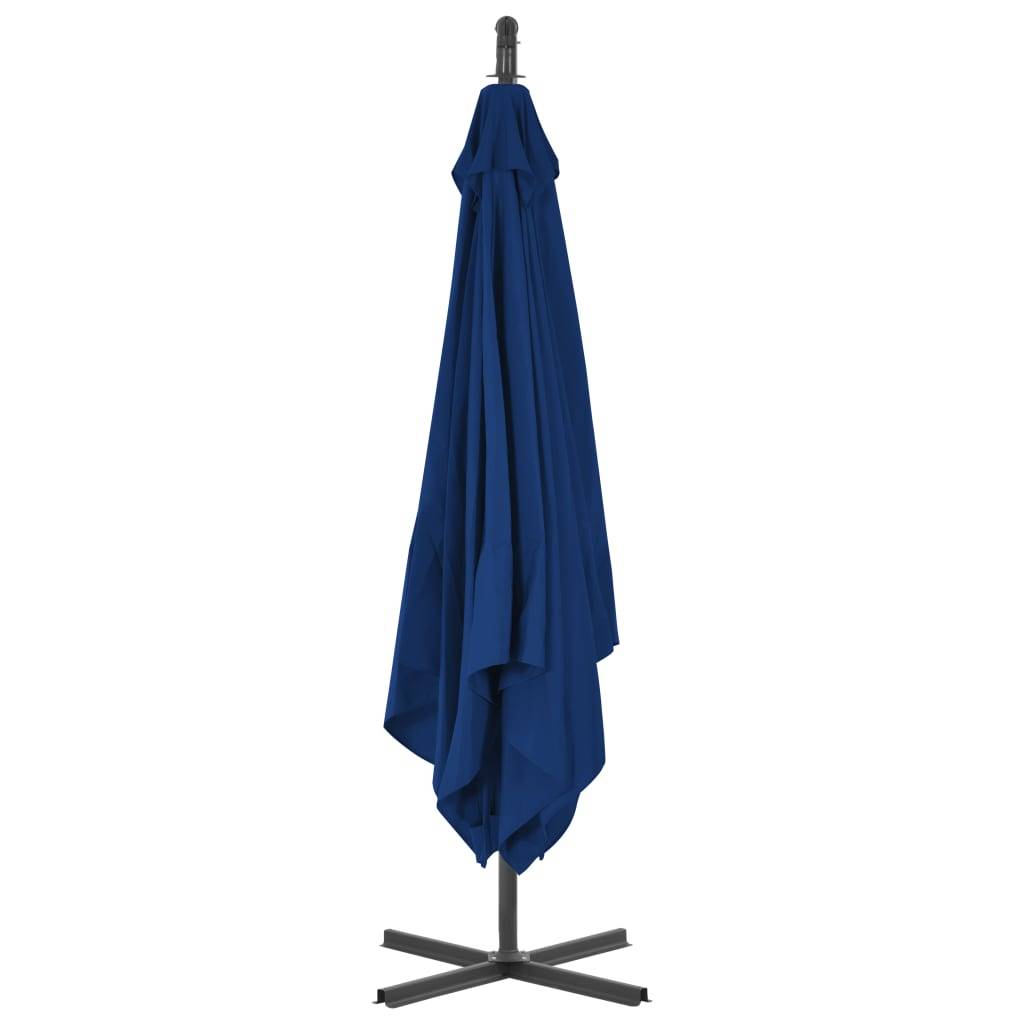 Helloshop26 - Parasol meuble de jardin déporté avec mât en acier 250 x 250 cm azuré - Image 4