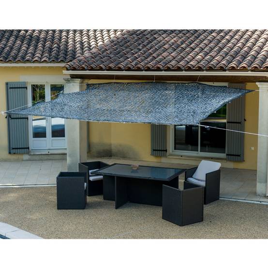 Toile d'ombrage ajourée grise 120 g/m2 - 2 x 3m - Image 2