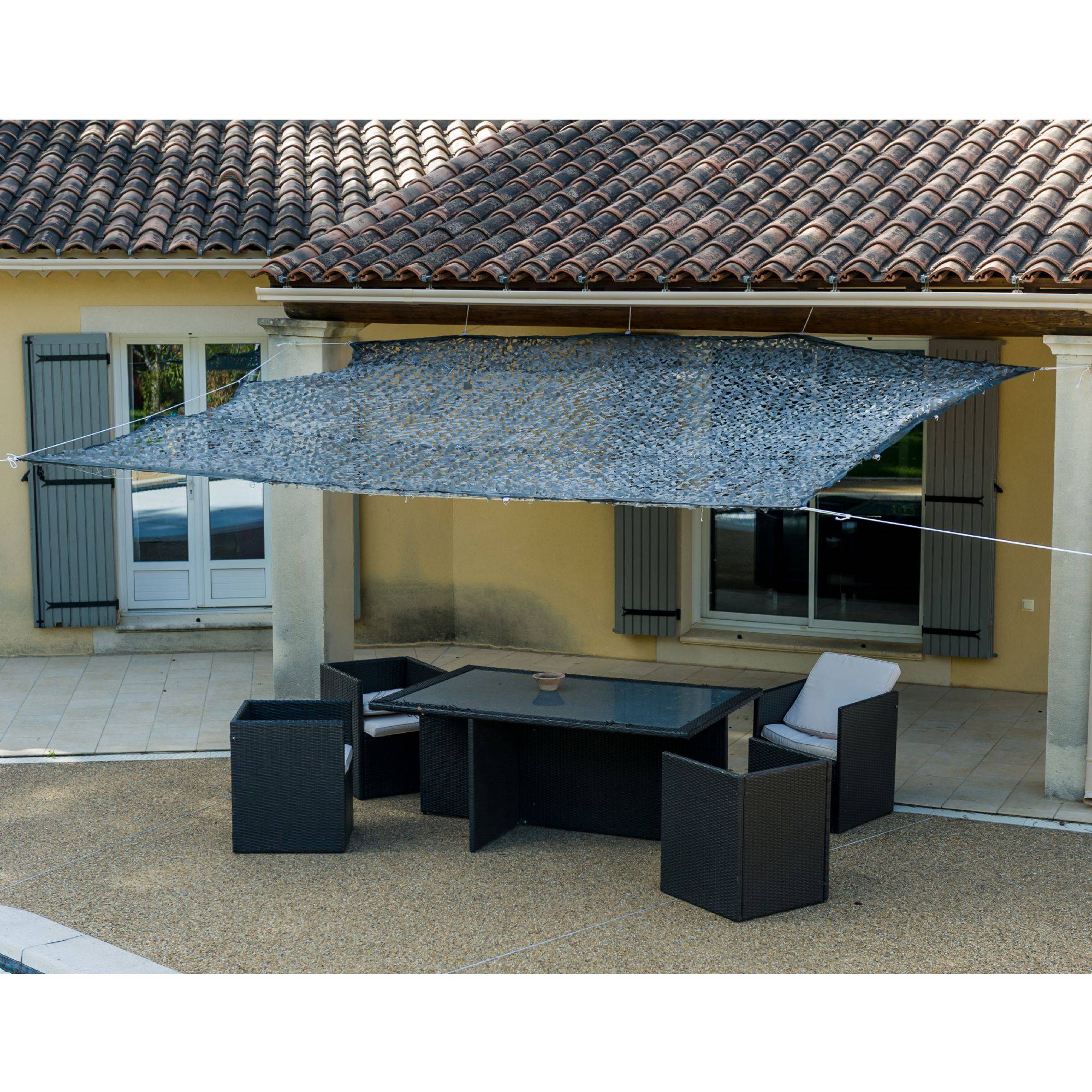 Toile d'ombrage ajourée grise 120 g/m2 - 2 x 3m - Image 2