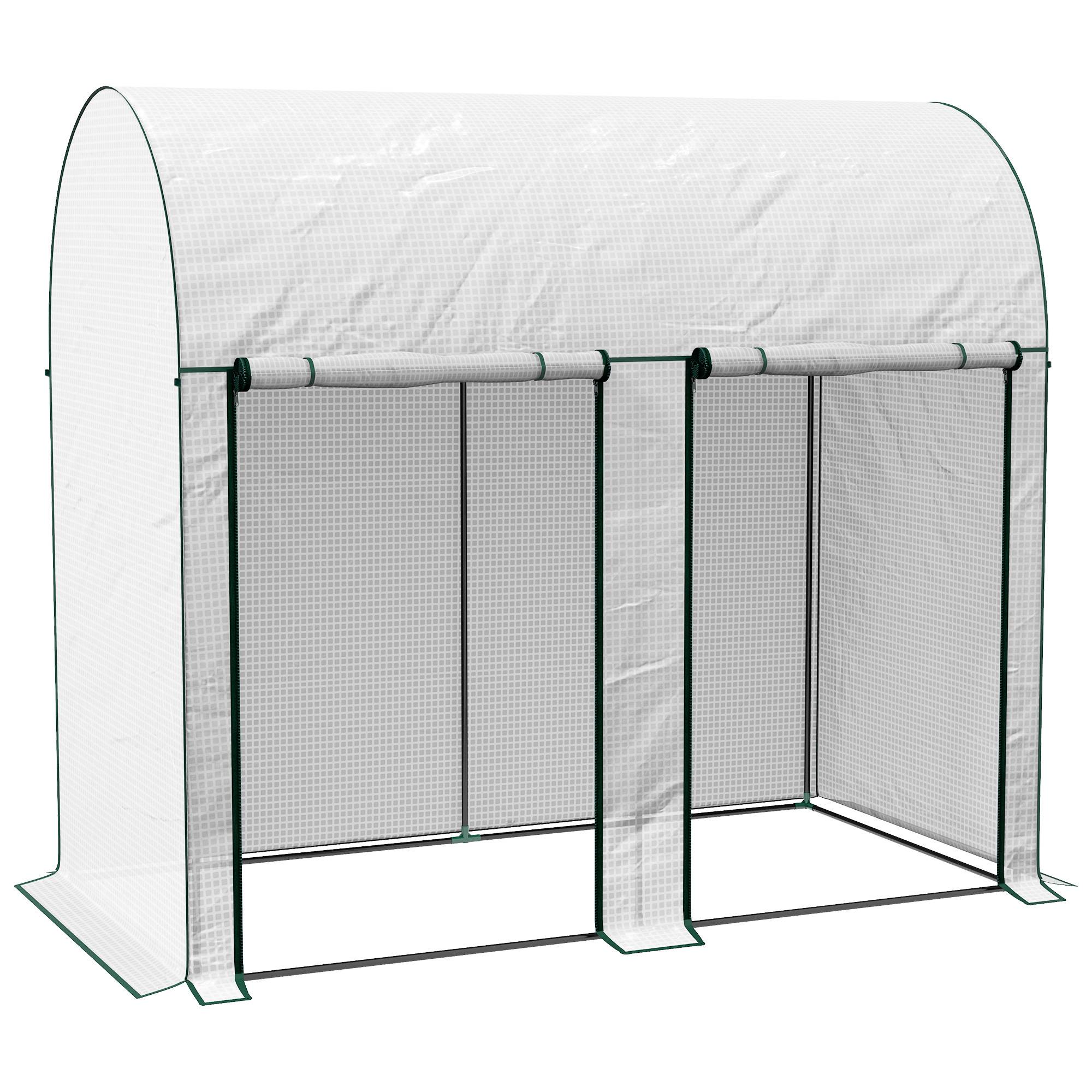 Serre à tomates de jardin en PE pour plantes grimpantes croissance 200x100x178cm blanc - ComfortXL Outdoor Living - Image 1