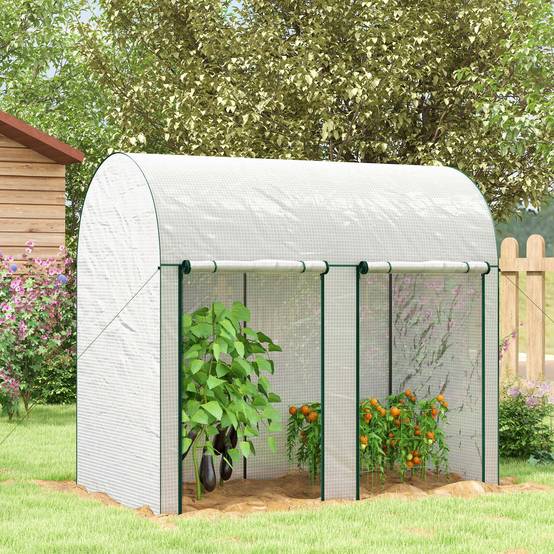 ComfortXL - Serre de jardin tunnel en PE blanc 200 x 100 x 178 cm pour potager et tomates - ComfortXL Outdoor Living - Image 1