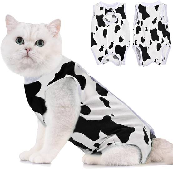 Combinaison de Récupération pour Chat Anti Léchage Vache M
