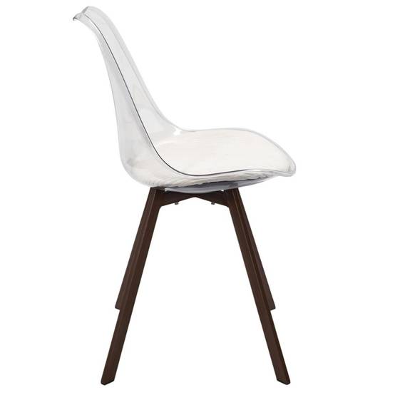 ALTOBUY - Lot de 2 chaises coque transparente coussin assise en velours côtelé crème - MOARY - Image 5