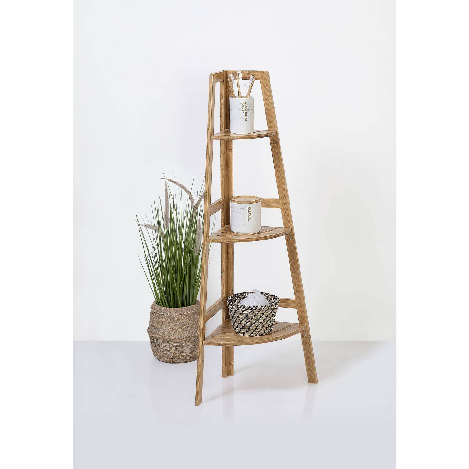 Etagère d'angle 3 niveaux en bambou - Hauteur 103 cm - Five Simply Smart - Image 3