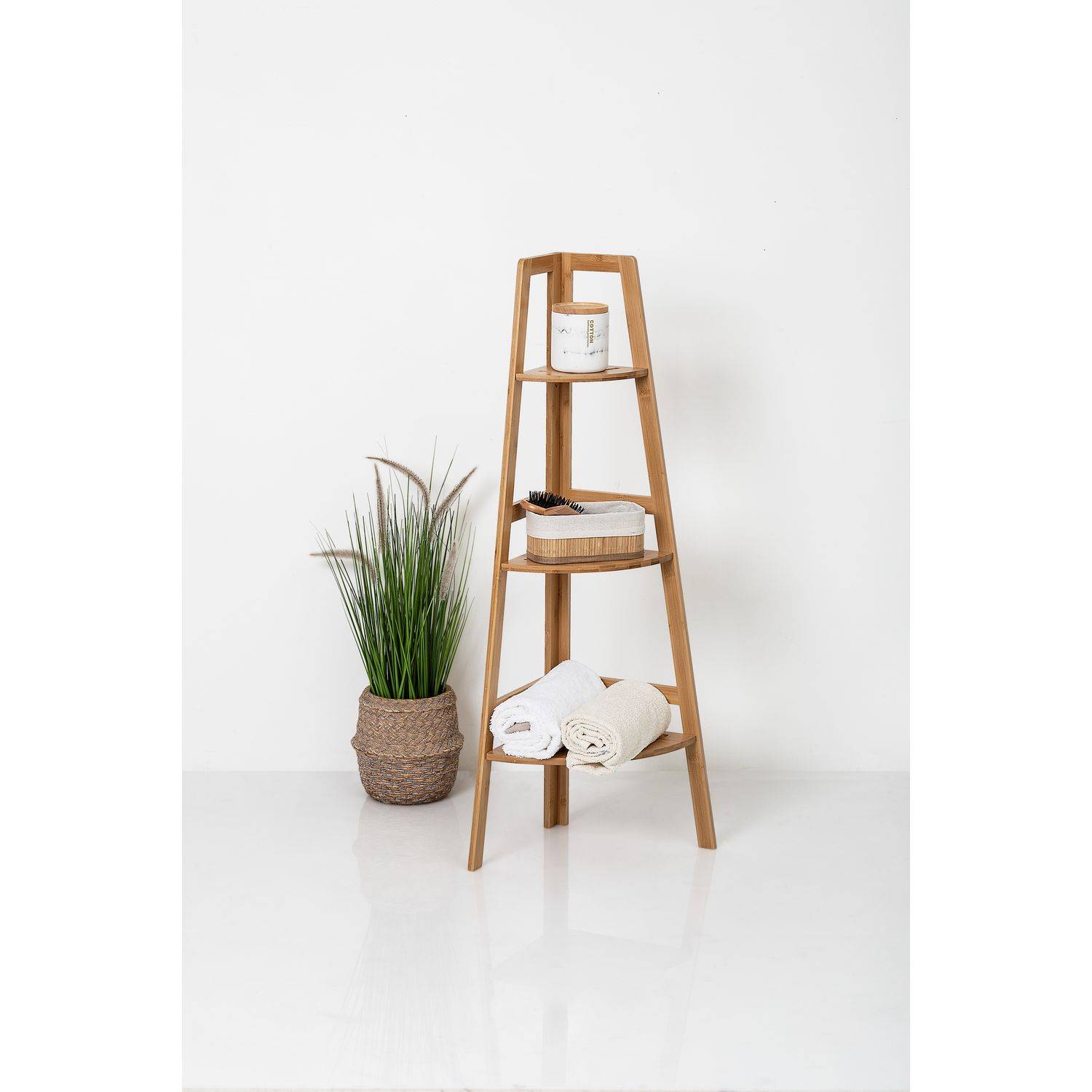 Etagère d'angle 3 niveaux en bambou - Hauteur 103 cm - Five Simply Smart - Image 4