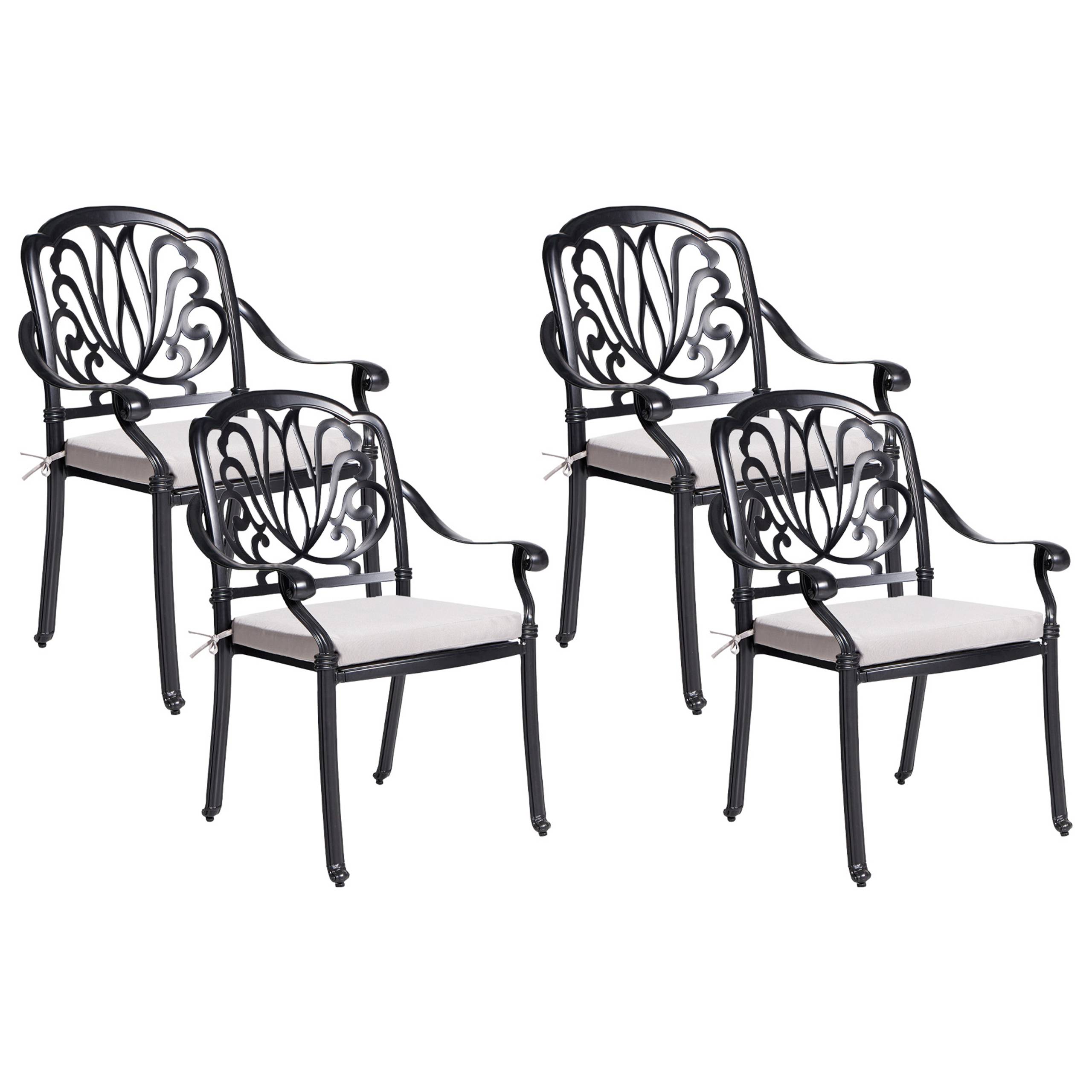 Chaise de jardin Aluminium Noir ANCONA - Beliani - Image 1