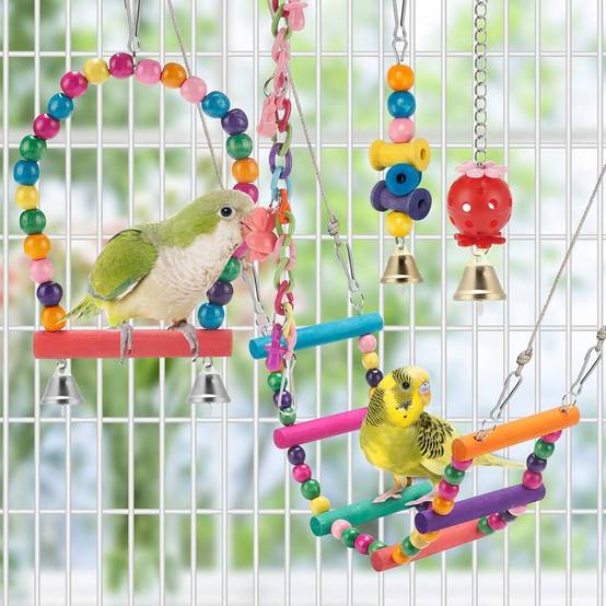 Jeux pour oiseaux - Avec fonctions de balance, hamac, escalade et chewing - Image 4
