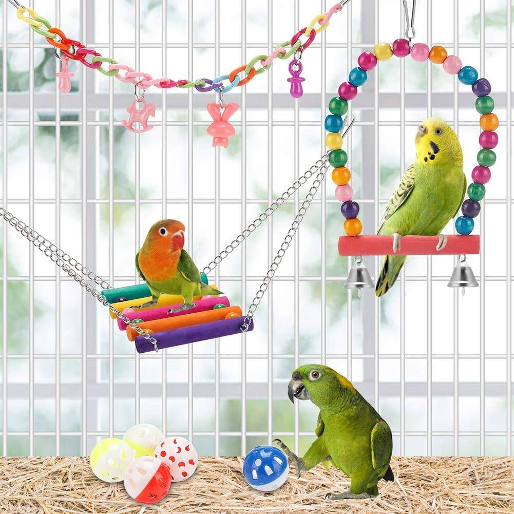 Jeux pour oiseaux - Avec fonctions de balance, hamac, escalade et chewing - Image 3