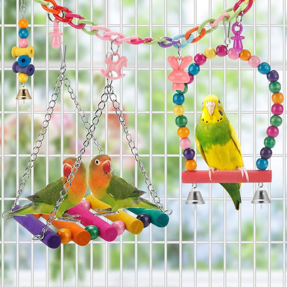 Jeux pour oiseaux - Avec fonctions de balance, hamac, escalade et chewing - Image 2