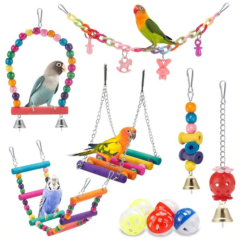 Jeux pour oiseaux - Avec fonctions de balance, hamac, escalade et chewing - Image 1