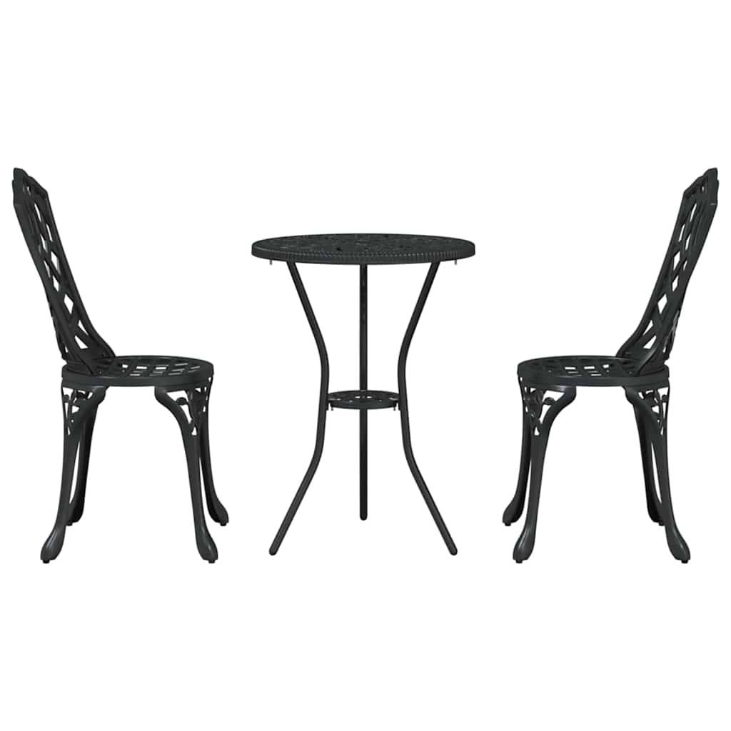 Vidaxl - Ensemble bistro de jardin 3 pcs-Salons de jardin Noir Aluminium 558780 - Image 6